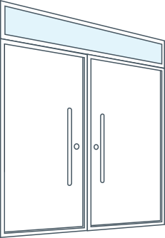 door configuration double door transom